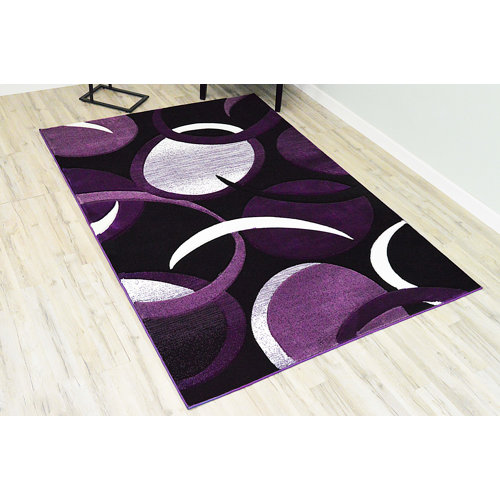 Orren Ellis Adrith Abstract Purple Area Rug Wayfair